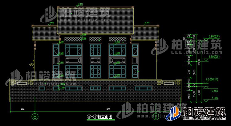 背立面图